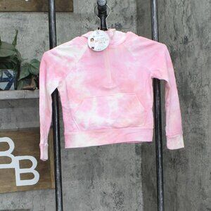 NWT Member's Mark Girls Quarter 1/4 Zip Hoodie HZG21-0031 8 Pink Quartz Tie Dye